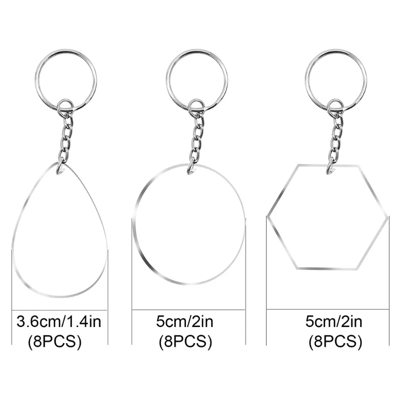 

1 Set Acrylic Keychain Blanks with Key Rings Jump Rings Clear Discs Circles Set for DIY Projects Crafts