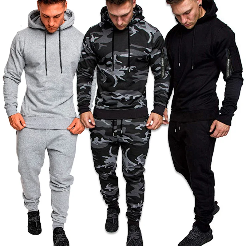 

2 Pieces Of Military Hooded Sweatshirt With Men's Hoodies On Muscle Camouflage Man's Muscle Camouflage Winter Tactical