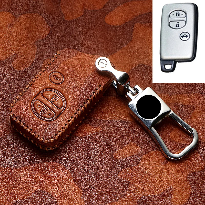 Кожаный чехол для ключей автомобильного чехла протектор Toyota Land Cruiser Prado 150 Camry Prius