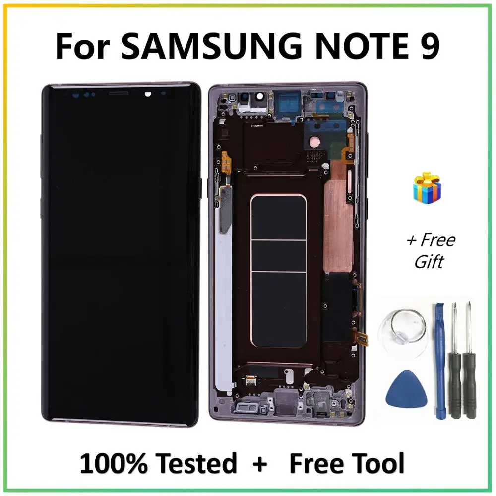Pantalla LCD Super AMOLED para Samsung Galaxy Note 9, montaje de digitalizador con pantalla t&aacute;ctil, sin quemaduras ni sombras, sin puntos muertos, nueva-0