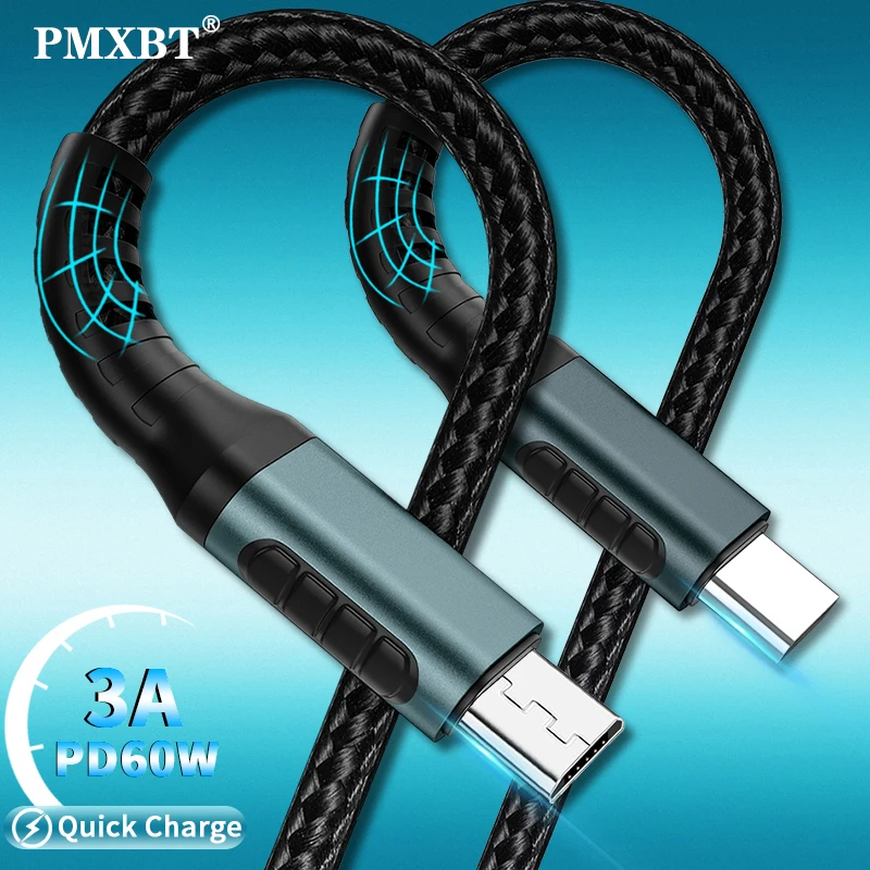 Кабель с разъемами USB Type-C и Micro для Samsung S7 Xiaomi Android быстрая зарядка | Мобильные