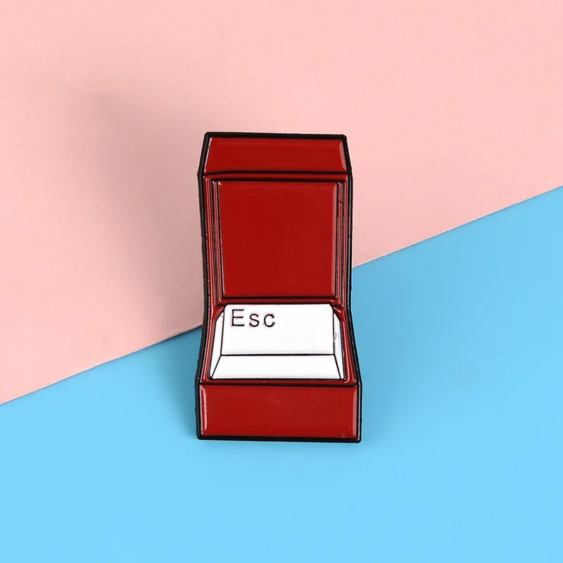 Новая красная шкатулка для ювелирных изделий Esc эмалированная заколка лацкана