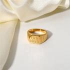 Женское позолоченное кольцо с надписью, из титановой стали
