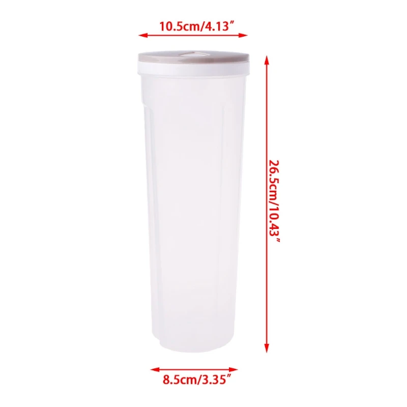 

Tall Food Storage Box Spaghetti Noodles Container Grain Cereal Jar Airtight Leak 87HB