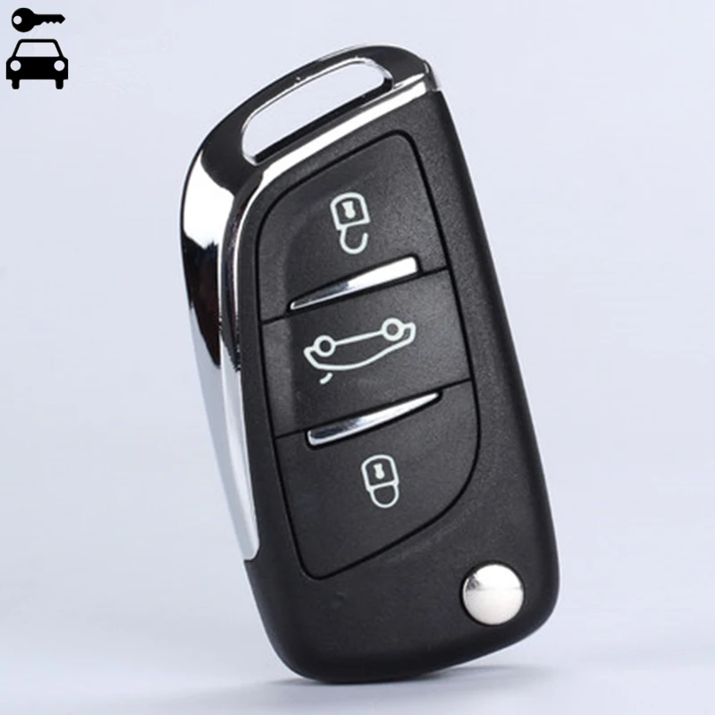 Car Modified Flip Folding Key Shell FOB 3 Buttons for Peugeot 307 308 408 107 207 307S 407 CE0536 Remote Case with Logo