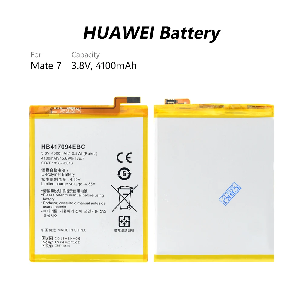 4100 мАч HB417094EBC аккумулятор для телефона Huawei Ascend Mate 7 MT7 L09 TL10 UL00 CL00 литий полимерная