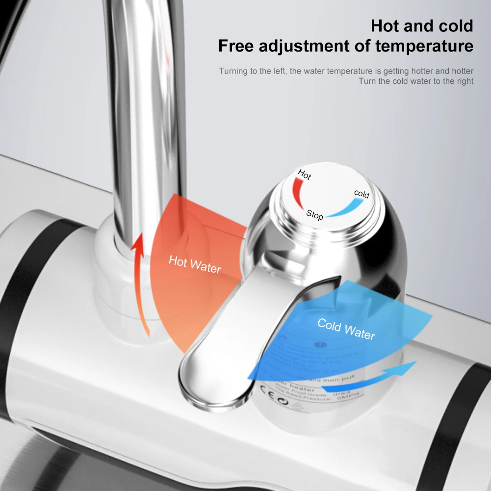 3000w electric faucet water heater fast heating tap water faucet with digital display for kitchen bathroom downside water inlet free global shipping