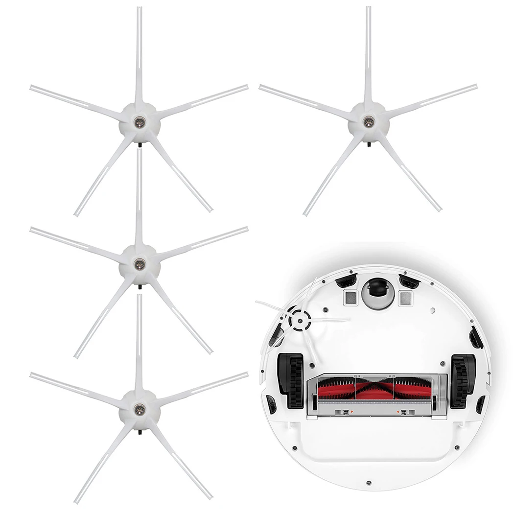 

4 шт. боковая щетка, мягкий силикон, подходит для моделей Xiaomi Roborock S5 S50 S51 S55 S6 S60 S61 S65 S6 MAXV S5 MAX Roborock 2, для XIAOMI 1