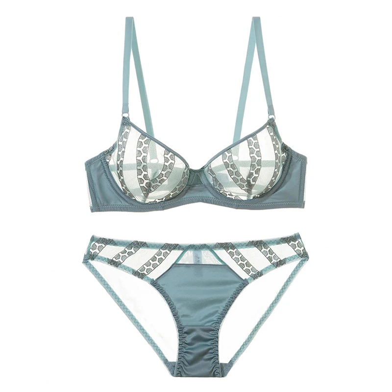 Комплект женского нижнего белья из ультратонкого прозрачного сетчатого