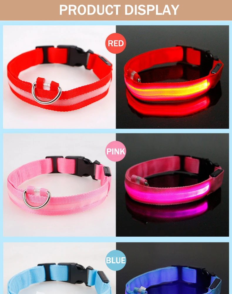 Usb зарядка Led собачий ошейник Ночная безопасность мигающий светится в темноте собачий поводок Креативный светодиодный собачий ошейник анти-потеря воротник Перро
