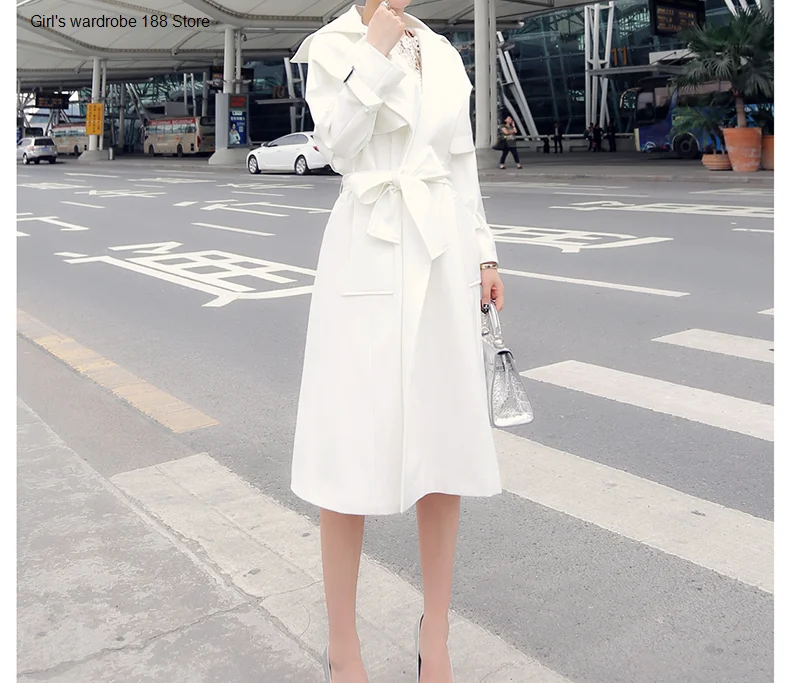 

Тонкая ветровка, женское осеннее новое пальто в Корейском стиле, женское весеннее и осеннее приталенное пальто средней длины с длинным рука...