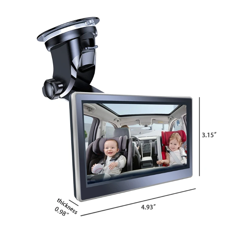 

50LE 5inch Folding Baby Child Car Seat Mirror 360Adjustable Infants Safety Back Seat Monitor with Night Vision Camera