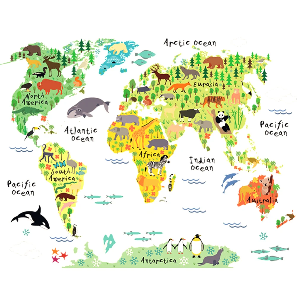 Наклейка на стену в виде животного 60 х90 см|Наклейки стену| |