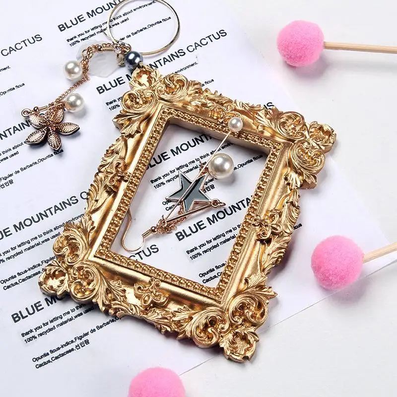 Золотая фоторамка в стиле ретро украшение для ногтей Европейский