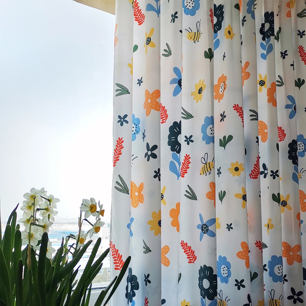 Curtain finished product hook type special price semi shading clearance treatment rental room small short curtain bedroom | Дом и сад