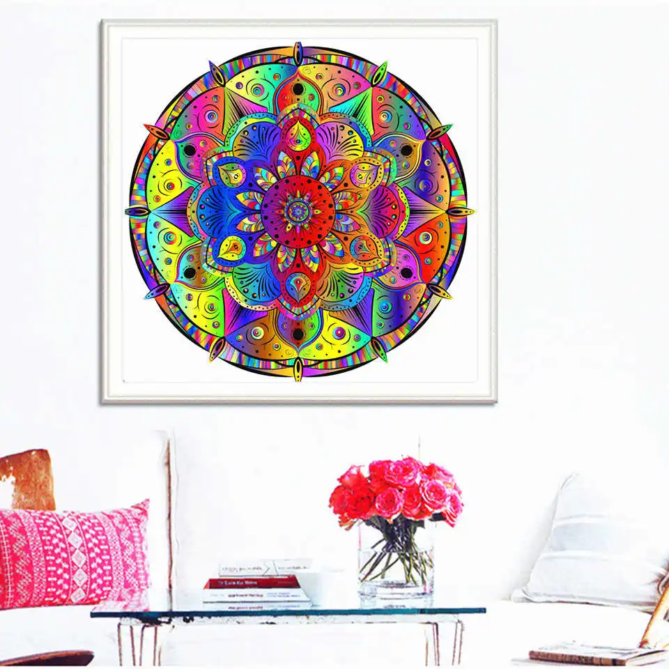 AZQSD алмазов картина Мандала Алмазная Вышивка Цветы Стразы для украшения дома