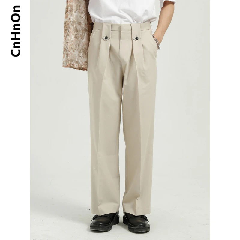 

New spring products Korean style loose drape solid color straight trousers men M8-T-089