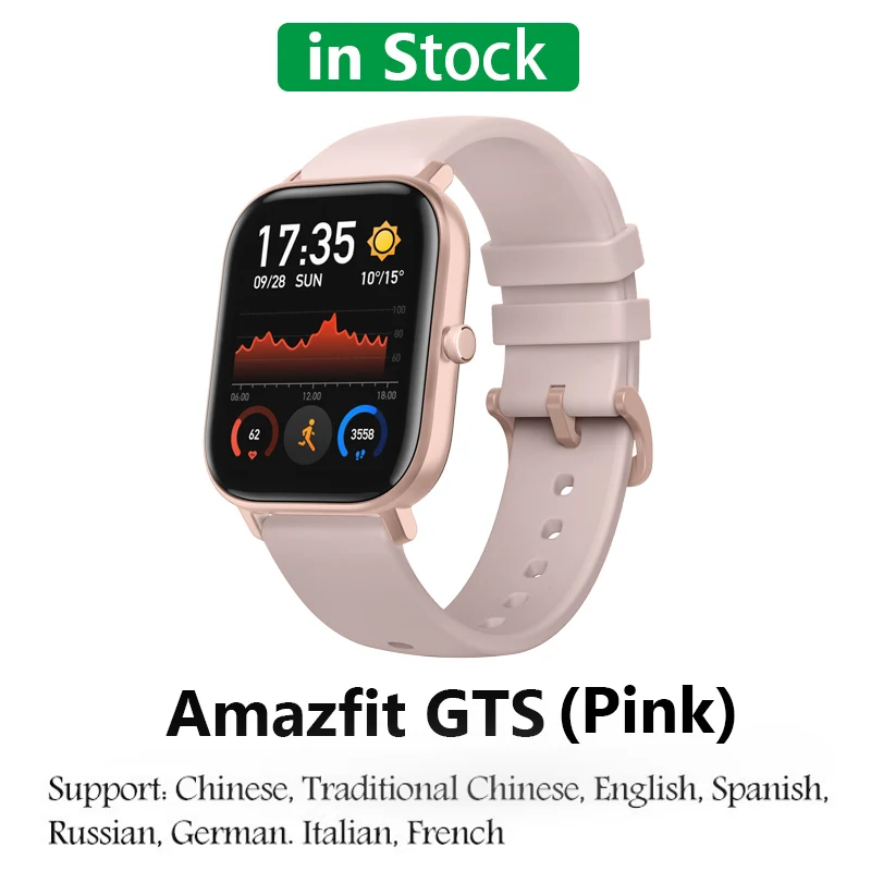 [] глобальная версия Amazfit GTS Смарт часы 5ATM водонепроницаемые 14 дней батарея huami gps спортивные часы для xiaomi IOS Телефон - Цвет: Белый