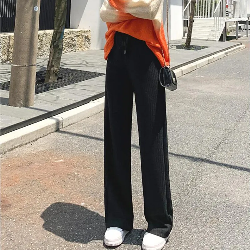 

Sweatpants Women Clothes Pants Streetwear 2020 Winter Fashion Korean Style Wide LegBaggy Black High Waisted Vintage