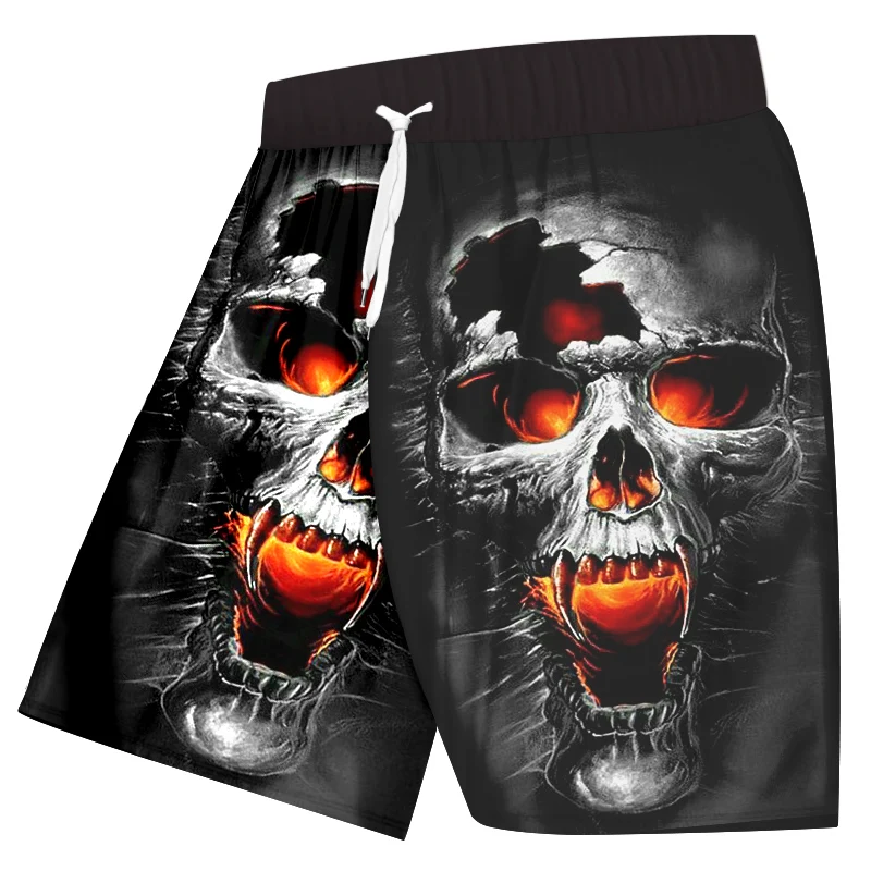 

UJWI Mens Skull Shorts Black 2020 Summer Custom 3d Print Casual Shorts Hombre Adjustable Drawstring Elastic Trousers Dropship