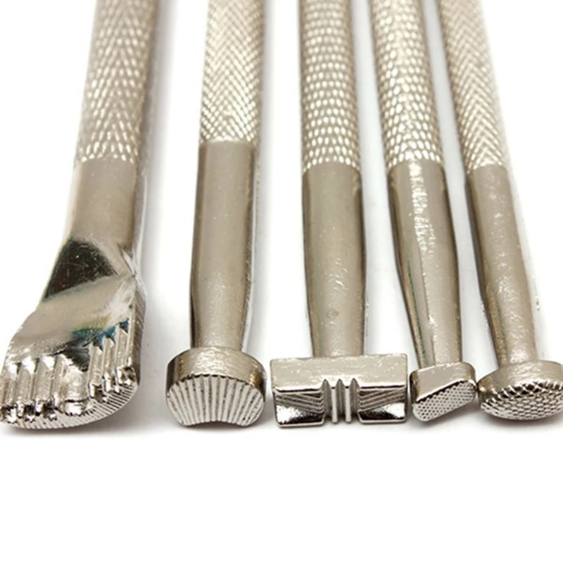

9 Pieces of Durable Leather Carving Tools Craft Stamp Work Saddle Making Tools Crafts Set