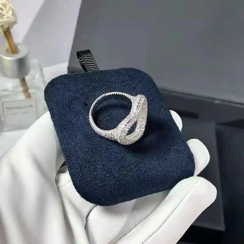 

Fashion High-End Jewelry Ring Love Heart-Shaped Platinum Crystal Ring Female Wild High-End Birthday Jewelry Gift Free Shipping