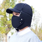 Зимняя шапка-бомбер для мужчин и женщин, защита ушей, ветрозащитные велосипедные шапки-ушанки, теплая плюшевая утепленная шапка-ушанка, фонарик