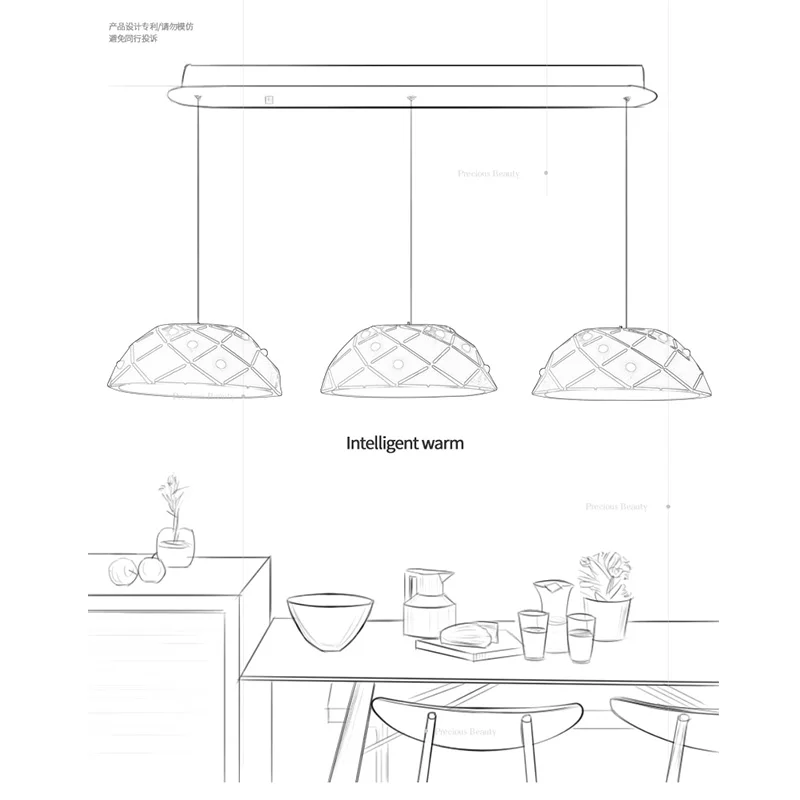 Алюминиевая полукруглая Простая Современная креативная светодиодная Люстра для