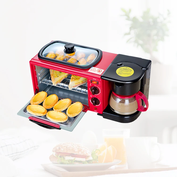 

Домашний Многофункциональный тостер, духовка, машина для завтрака, три в одном, машина для завтрака