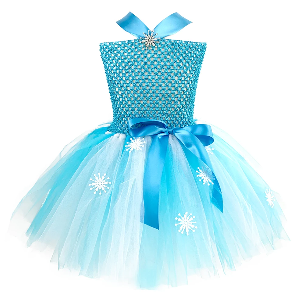 Костюм принцессы Эльзы для девочек Snowflak королевы платье на день рождения