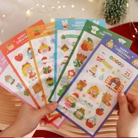 cartoon santa claus snowman cute stickers happy christmas children diy paster mobile phone stationery kawaii decorative sticker