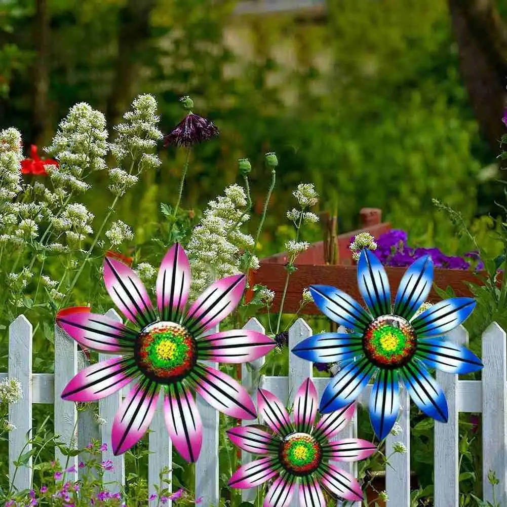 

Metal Flower Flower Sculpture Wall Decoration Outdoor Yard Garden Colorful Iron Metal Flower Stakes Wedding Party Interior Decor