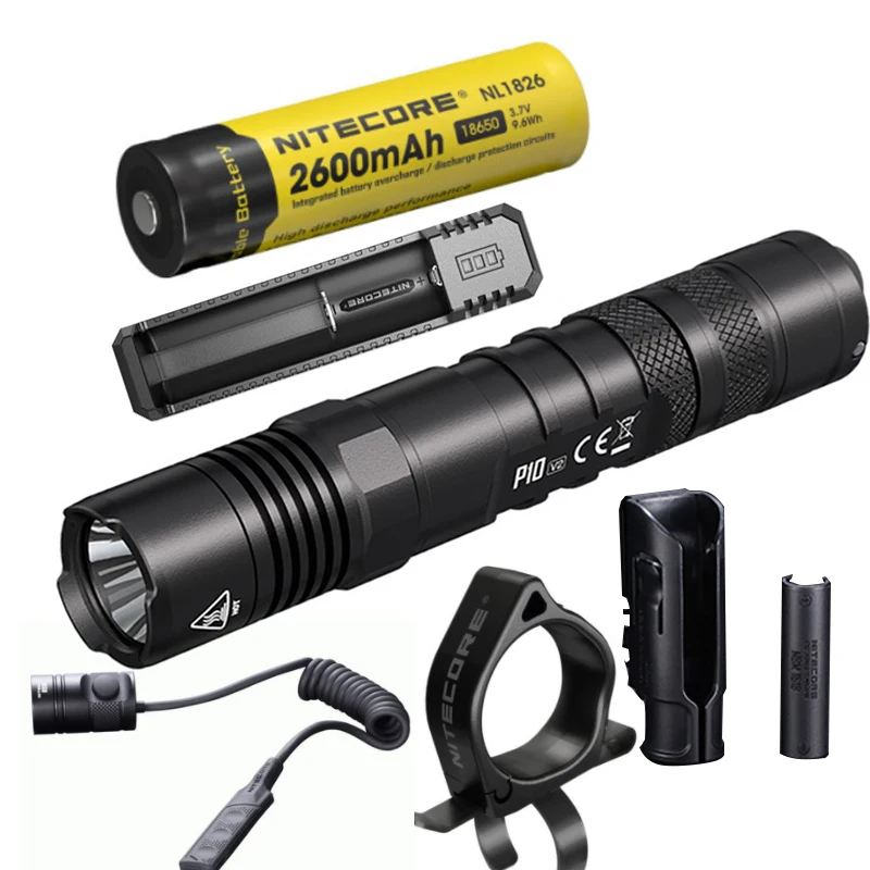 Мощная улучшенсветильник вспышка NITECORE P10 V2 Vision SMO XP-L2 V6 белый свет макс. 1100 люмен