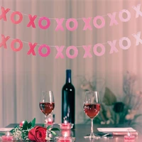 valentines party decorations glitter pink xoxo banner wedding engagement bridal shower party supplies decorations for home