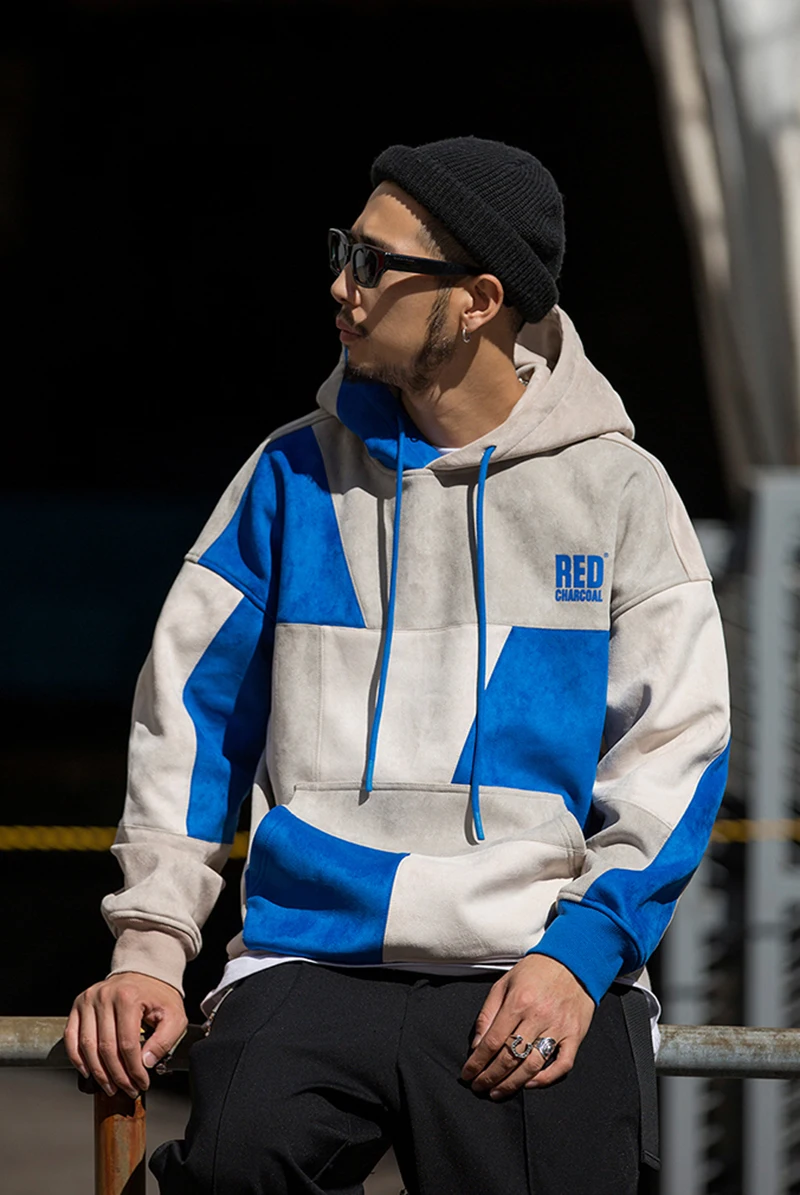 

RHYMONSTER x REDCHARCOAL Ocean Version Of Suede Stitching Hoodie