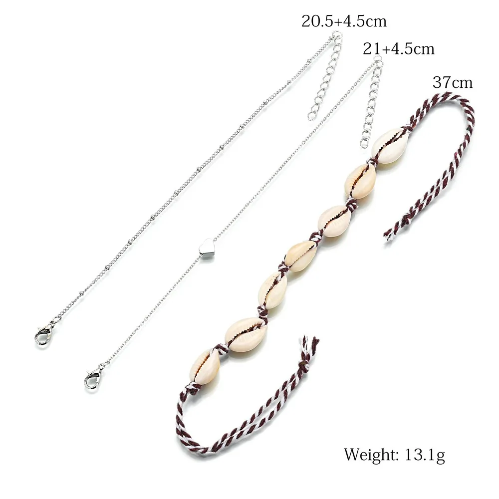 Анклет женский Плетеный вручную из натуральной ракушки босоножки на лодыжке