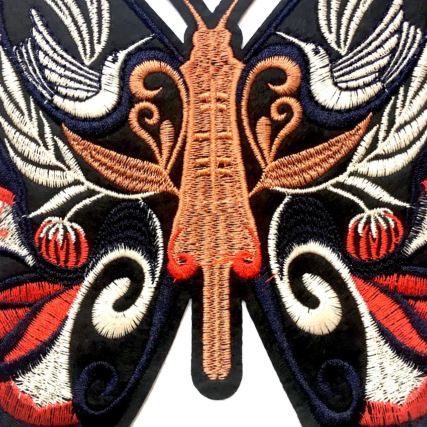 1 шт. вышитая аппликация в виде большой бабочки нашивки для одежды утюга сделай