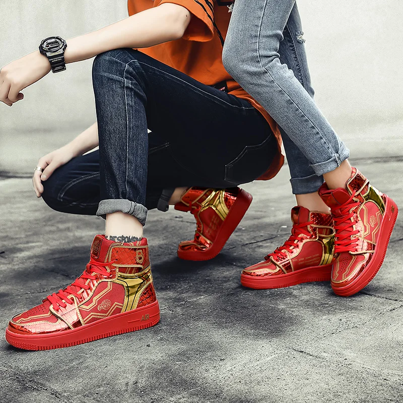 

Top Quality Fashion High top Sneakers Men Women Classic Iron Man Sports Running Shoes Couple Walking Casual Shoes Anime Footwear