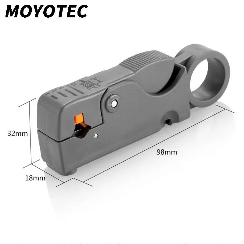 

MOYOTEC New Multifunctional Stripper Double Knife Type Coax Stripping Hand Tools Rotary Adjustment Cutter Wire Stripper Distanc