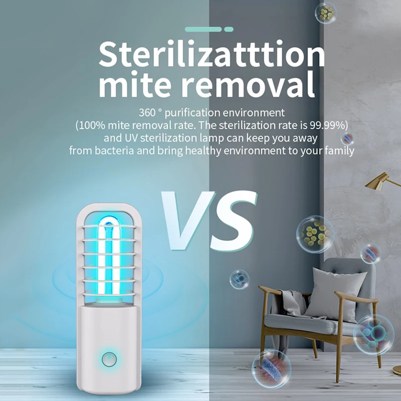 Новый портативный УФ светильник на 360 градусов для дома шкафа обуви ванной