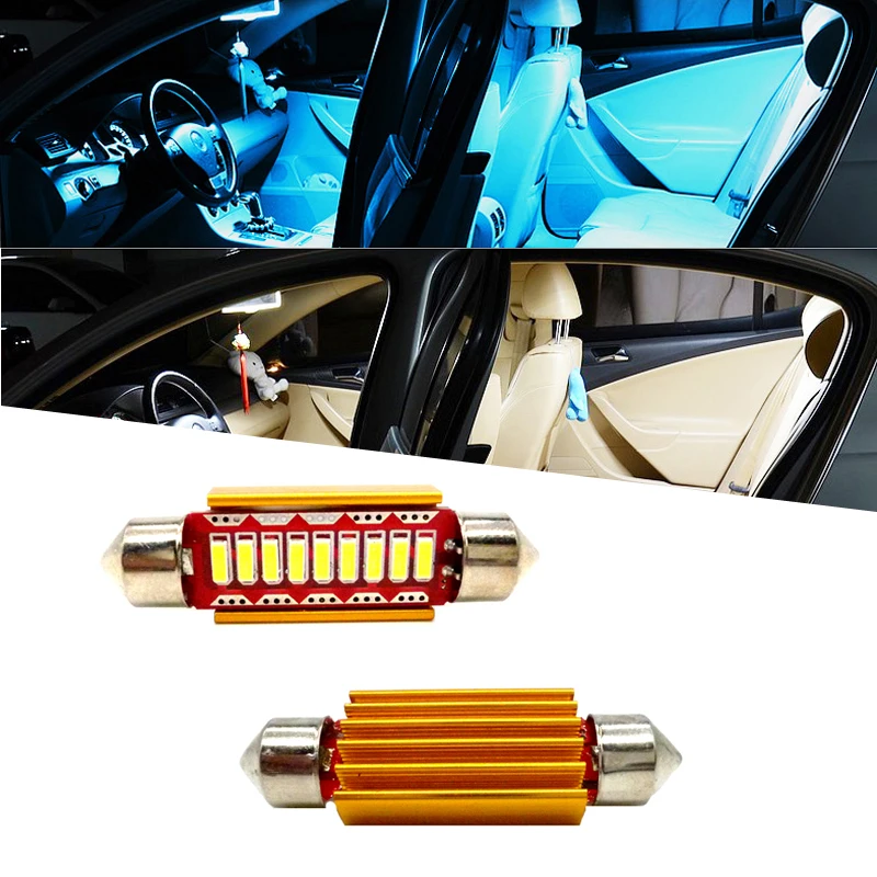 

2x 31mm 36mm 39mm 41mm CANBUS Led SV8,5 264 Festoon Interior Light Car Led Lamp Dome Bulb Truck Light License Plate Light White