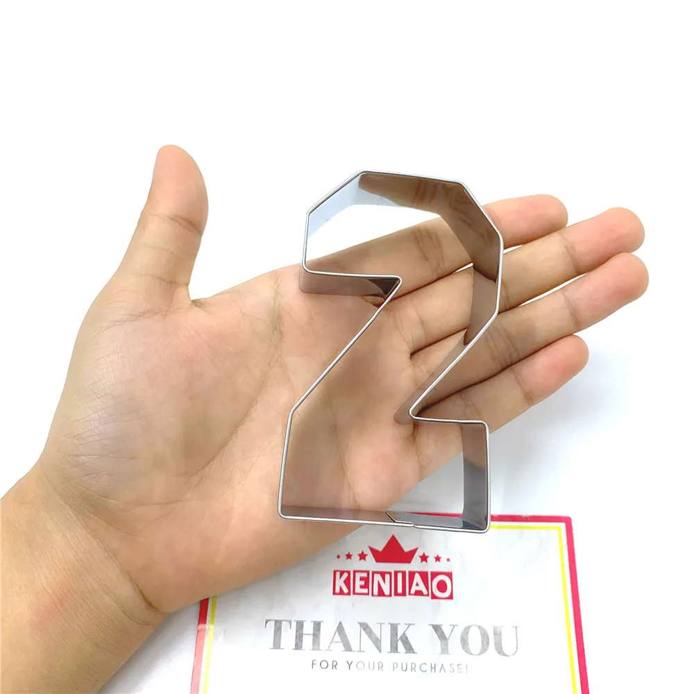KENIAO 2 Cookie Cutter For Kids Number Twe Biscuit-8,6x4,9 см-помадка/Выпечка/хлеб/сэндвич-нержавеющая сталь