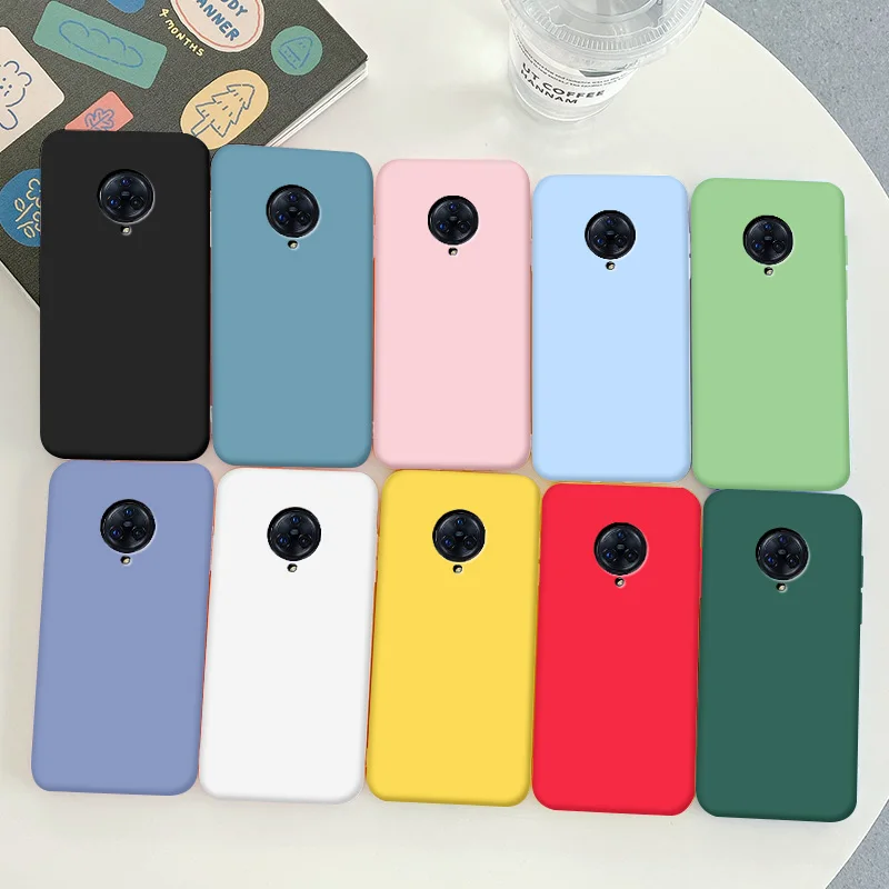 

For Vivo NEX3S Case Soft TPU Silicone Simple Macaron Colors Candy Black Simple Phone Back Cover