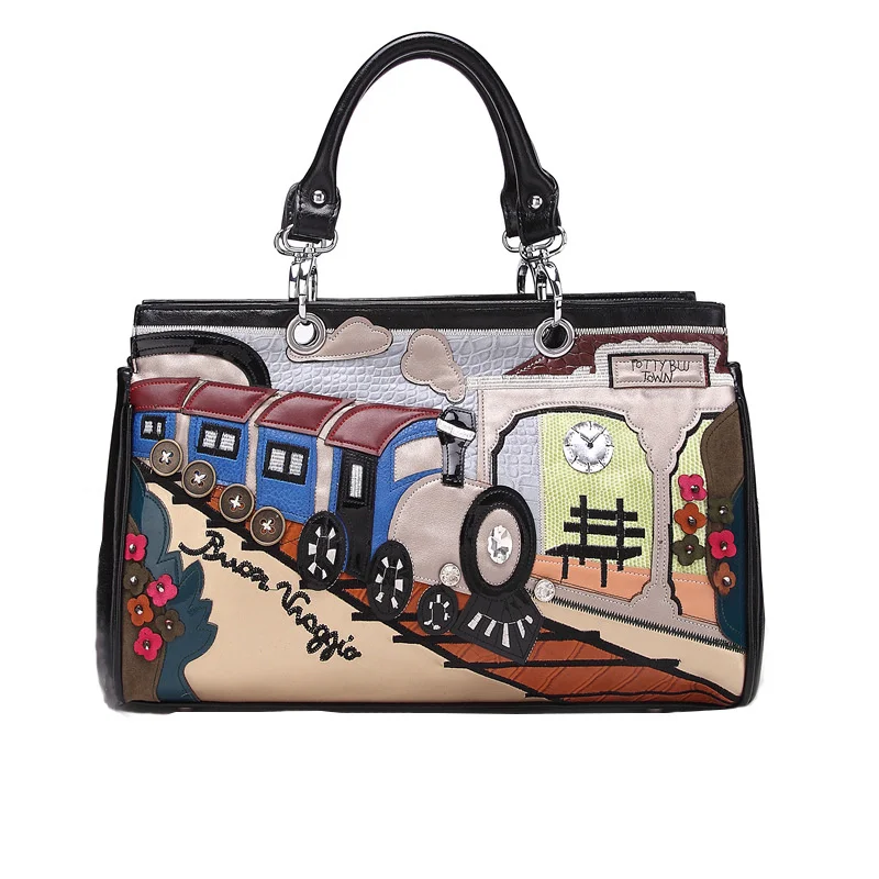 

New 2021 Korean splicing color contrast portable one shoulder slanting bag fashion handmade creative bag