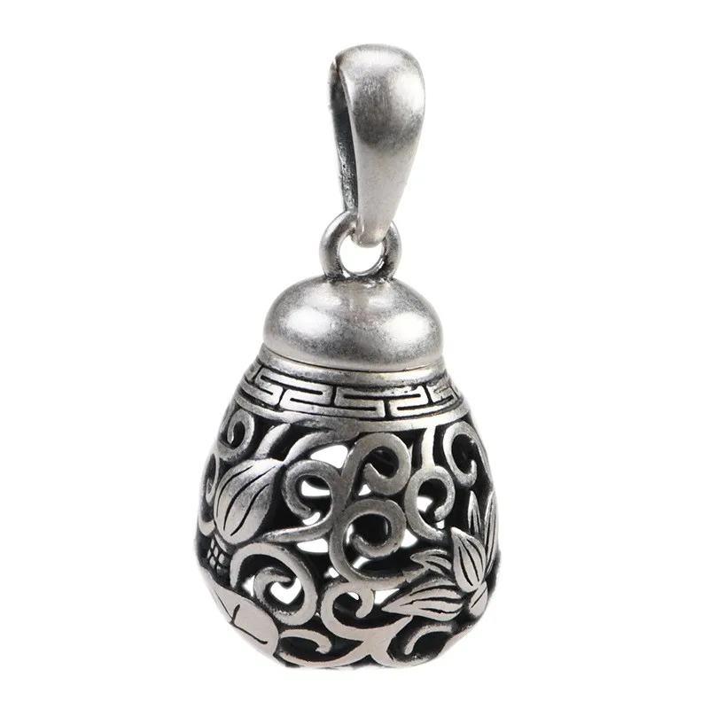 

BOCAI New Pure S925 Silver Jewelry Retro Craftsmanship Simplicity Fashion Woven Pattern Aromatherapy Sachet Woman Pendant