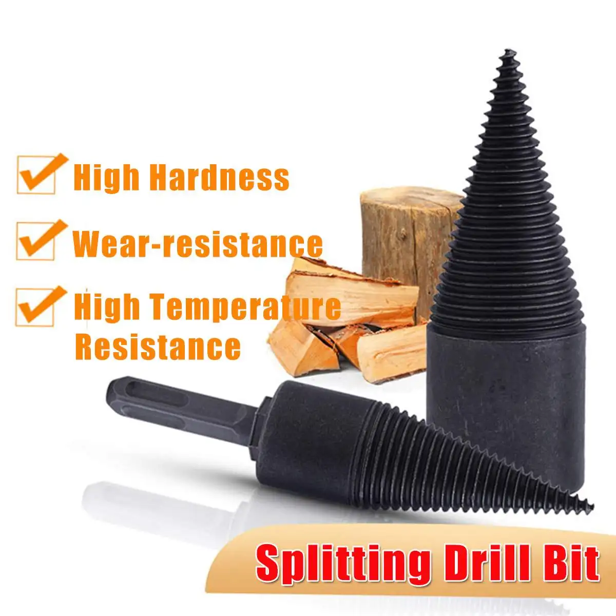 

32/42/45mm High Speed Steel Wood Drill Bit Twist Firewood Splitting Drill Bit Splitter Screw Cones Bit Square Round Hexagonal