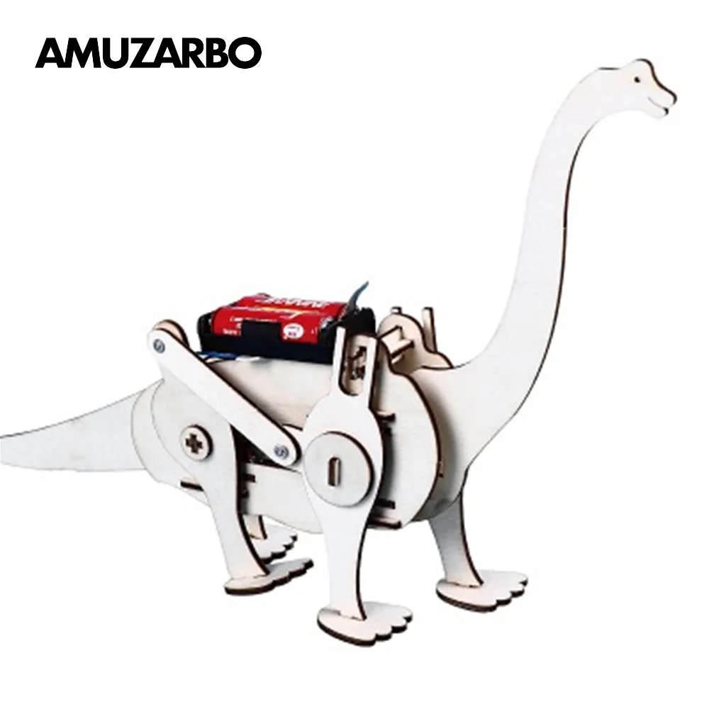 Новый деревянный Собранный динозавр Электрический Брахиозавр для ползания