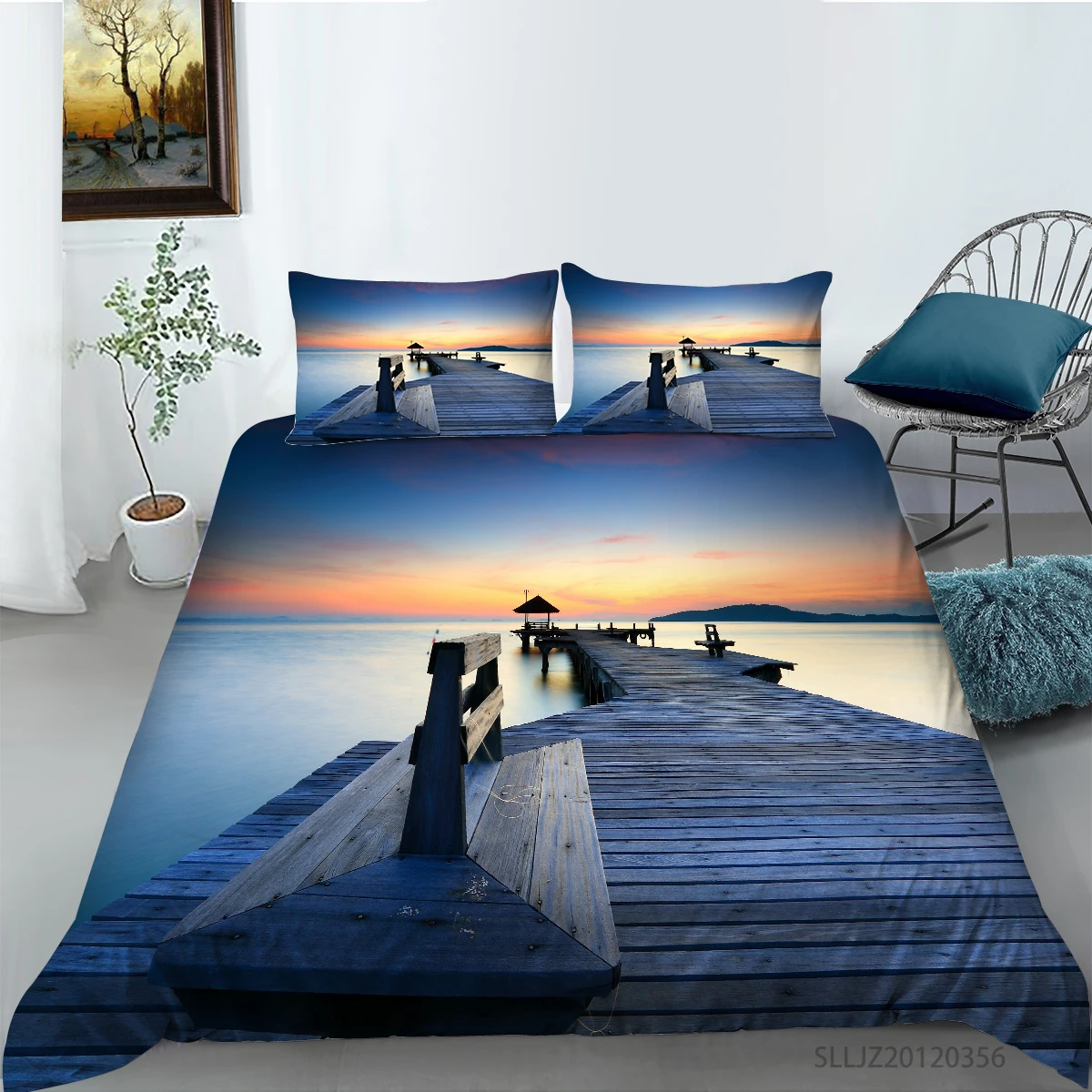 3D Чайка в закат печать высококачественные одеяла постельные принадлежности