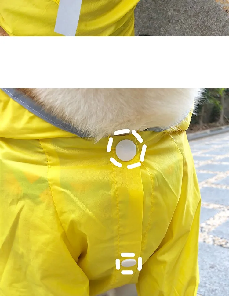 Дождевик Тедди для собак Водонепроницаемые Дождевики с четырьмя ногами Одежда