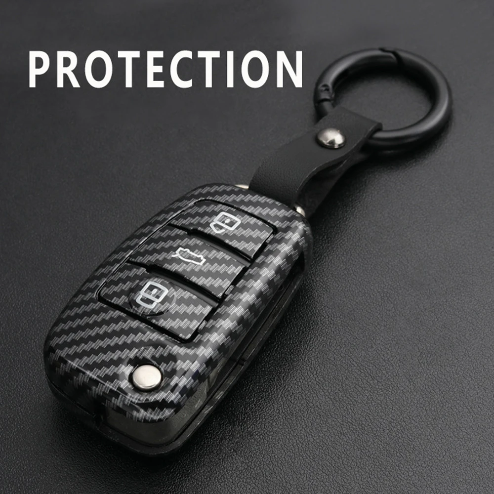 Углеродное волокно АБС пластик Автомобильный ключ чехол для Audi A1 A3 A4 2006 A6 Q2 Q3 Q7